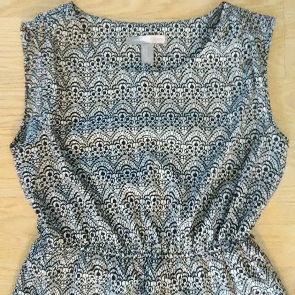 4/$30 👗 F21 black and cream print dress M